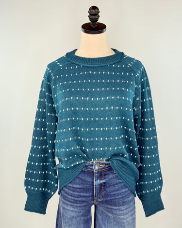 Brooks Sweater in Teal-133 - Sweaters (Holiday)-Little Bird Boutique