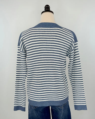Wilder Sweater in Denim and White Stripe-131 - Sweaters F/W (June - Nov)-Little Bird Boutique