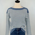 Wilder Sweater in Denim and White Stripe-131 - Sweaters F/W (June - Nov)-Little Bird Boutique
