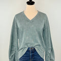 Anthem the Label Washed Knit Pullover in Green-142 Sweatshirts & Hoodies-Little Bird Boutique