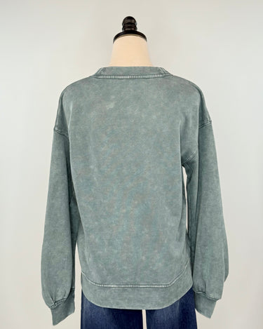 Anthem the Label Washed Knit Pullover in Green-142 Sweatshirts & Hoodies-Little Bird Boutique