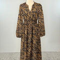 Anthem the Label Abstract Print Dress in Brown and Taupe-152 Dresses - Long-Little Bird Boutique
