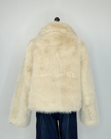 Apricot Fur Collar Short Coat in Cream-141 Outerwear Coats & Jackets-Little Bird Boutique