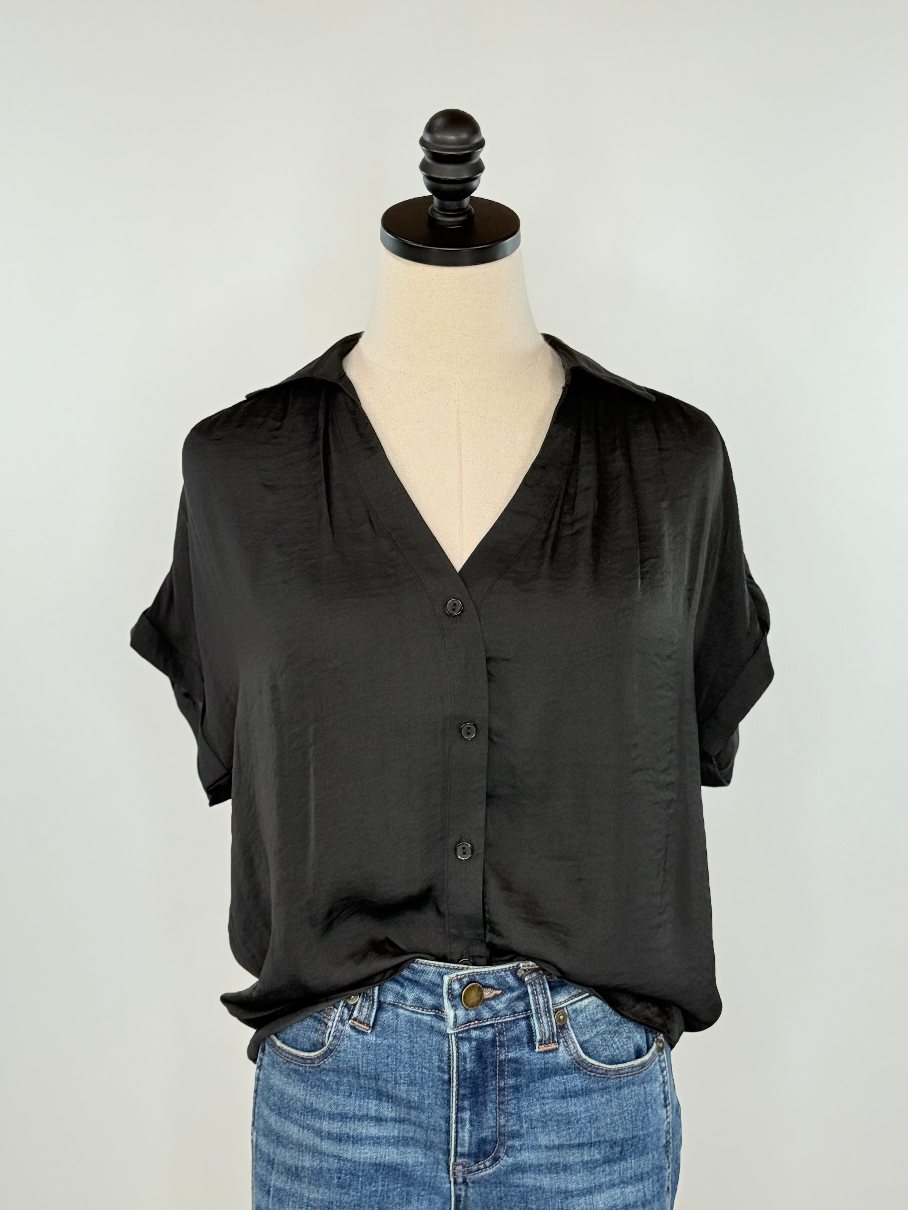 Sullivan Top in Black-111 - Woven Top F/W (June- Nov)-Little Bird Boutique