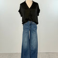 Oat Mid Rise Side Panel Denim in Glow Dark-210 Denim-Little Bird Boutique