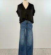 Oat Mid Rise Side Panel Denim in Glow Dark-210 Denim-Little Bird Boutique