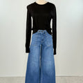 OAT NYC High Rise Wide Leg Denim in Medium Wash-210 Denim-Little Bird Boutique