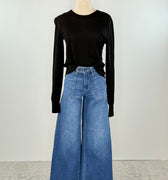 OAT NYC High Rise Wide Leg Denim in Medium Wash-210 Denim-Little Bird Boutique