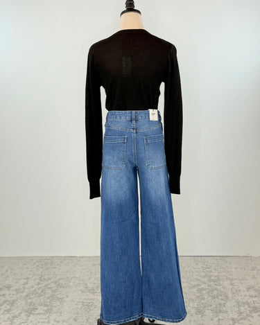 OAT NYC High Rise Wide Leg Denim in Medium Wash-210 Denim-Little Bird Boutique