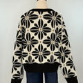 Liv Flower Sweater in Black and Ivory-131 - Sweaters F/W (June - Nov)-Little Bird Boutique