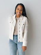 KUT Amanda Utility Jacket in Ecru-141 Outerwear Coats & Jackets-Little Bird Boutique