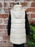 Dex Faux Leather Puffer Vest in Sandstone-141 Outerwear Coats & Jackets-Little Bird Boutique