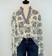 Jodi Top in Blue Floral-111 - Woven Top F/W (June- Nov)-Little Bird Boutique