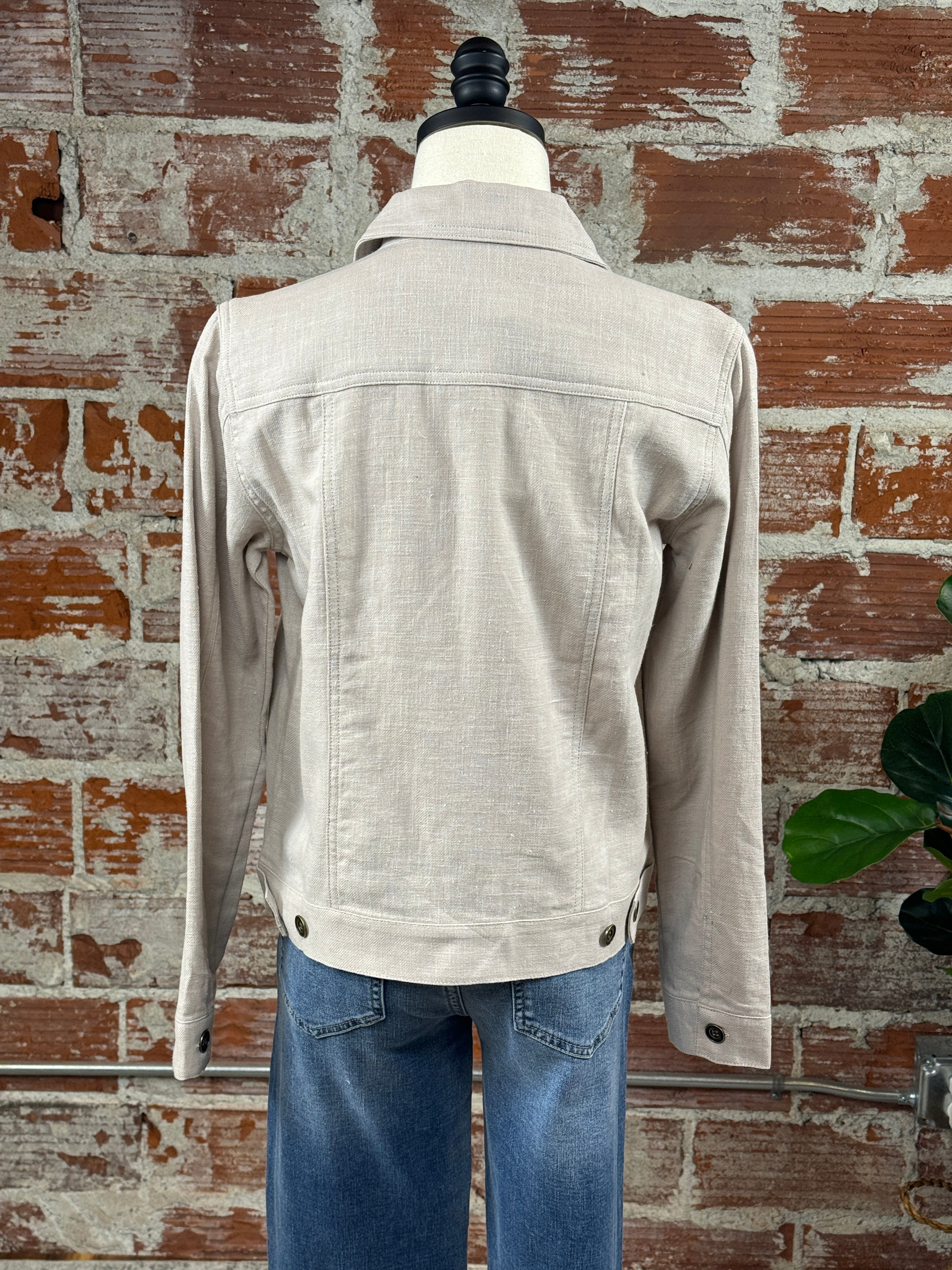 Kennedy Linen Jacket in Earth Grey-141 Outerwear Coats & Jackets-Little Bird Boutique