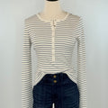 Z Supply Stella Stripe Henley in Crystal-121 - Jersey Tops F/W (June - Nov)-Little Bird Boutique