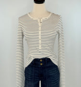 Z Supply Stella Stripe Henley in Crystal-121 - Jersey Tops F/W (June - Nov)-Little Bird Boutique
