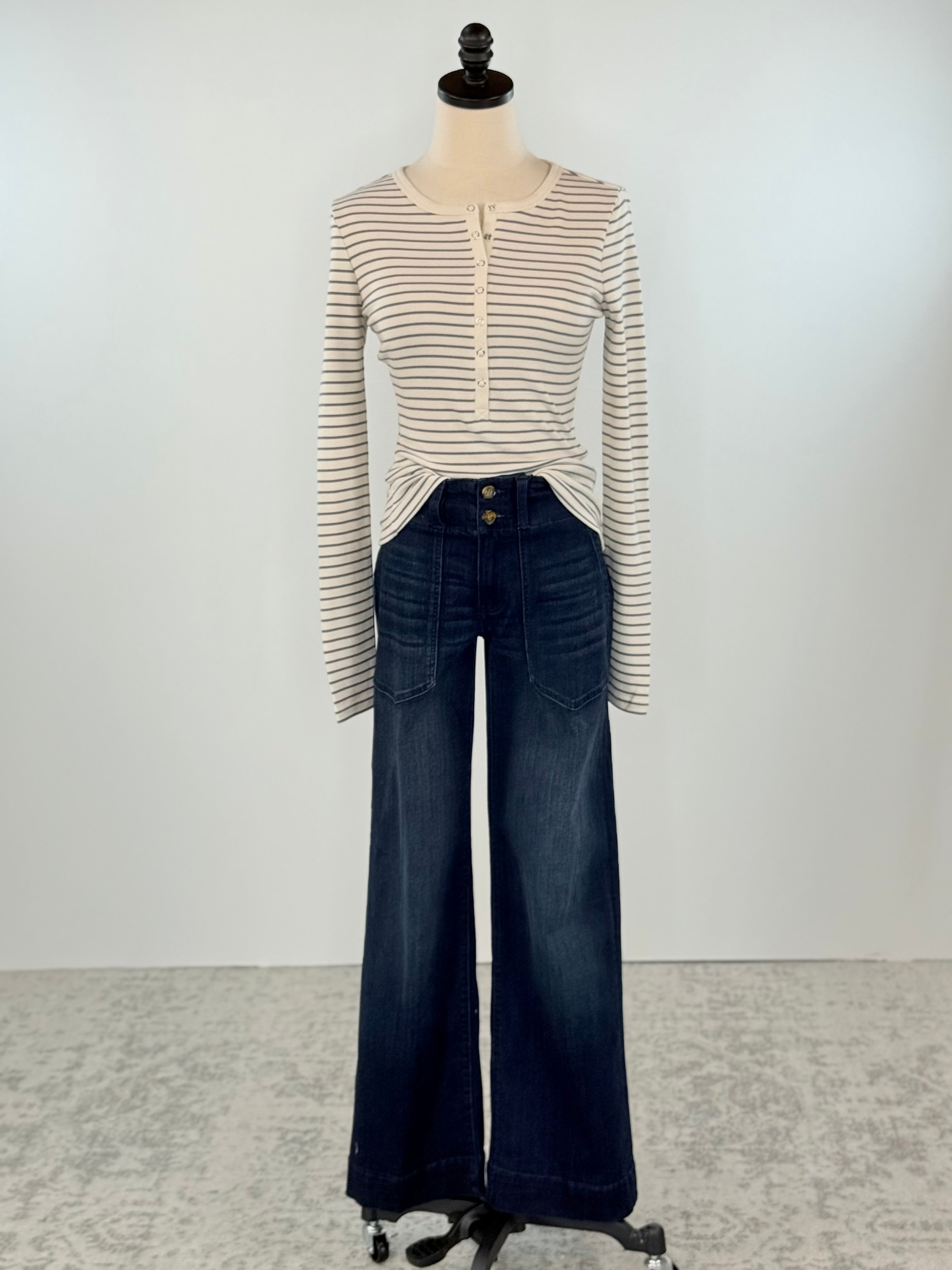 Liverpool Wide Leg Trouser Jean in Summit Lake-210 Denim-Little Bird Boutique