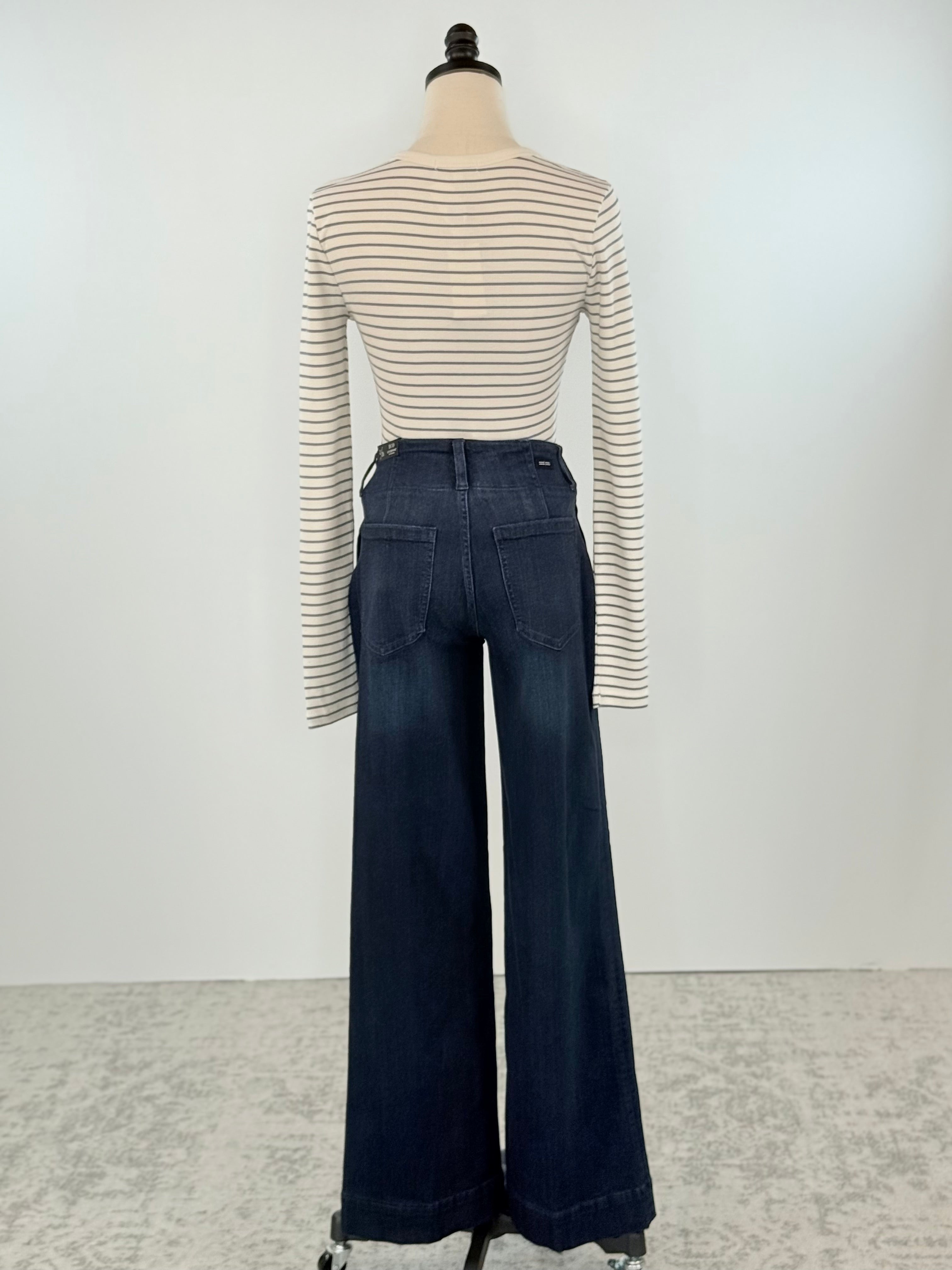 Liverpool Wide Leg Trouser Jean in Summit Lake-210 Denim-Little Bird Boutique