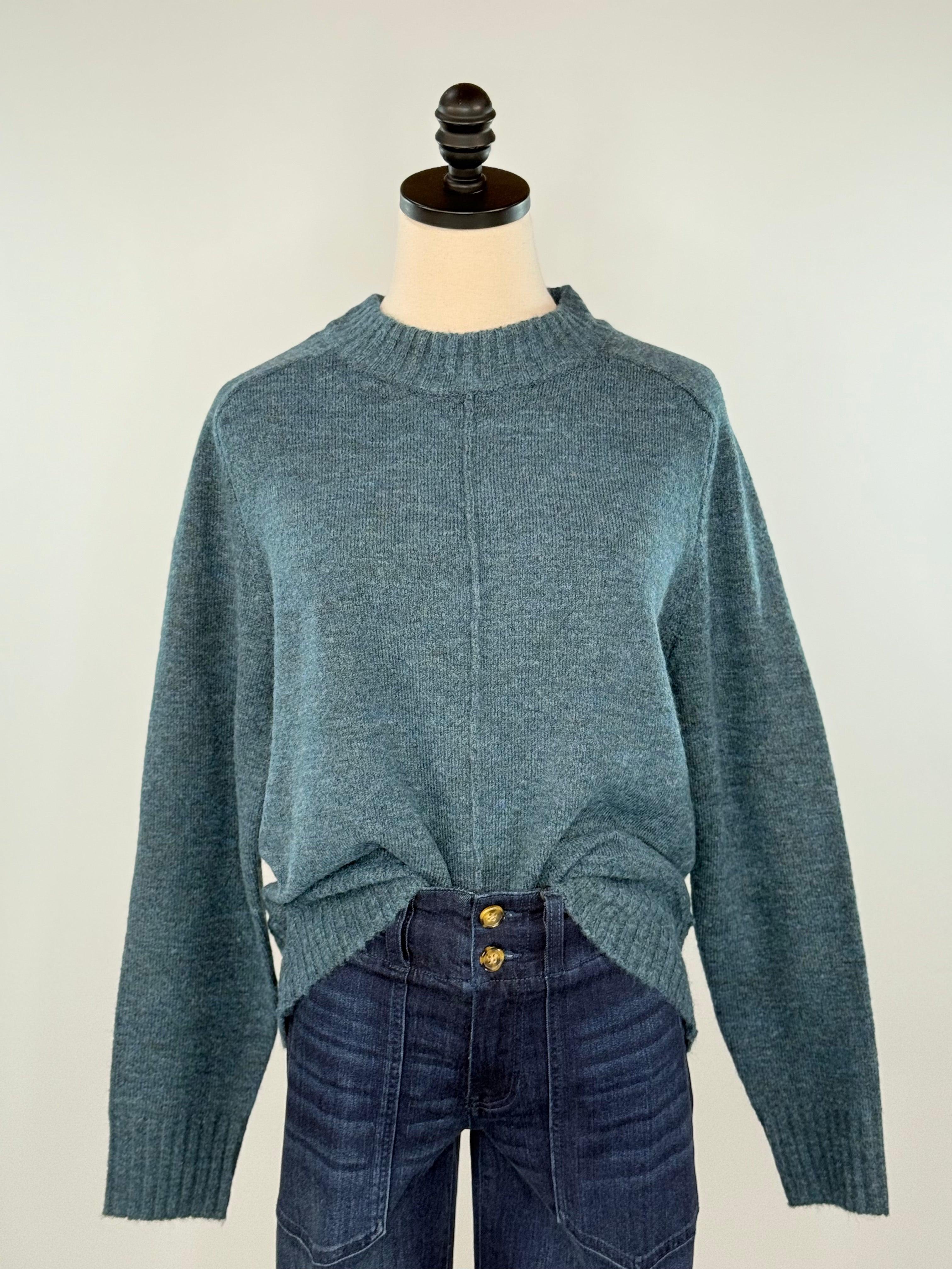 Harrington Sweater in Jade-131 - Sweaters F/W (June - Nov)-Little Bird Boutique