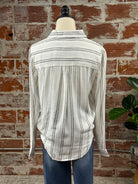 Thread & Supply Cleo Shirt in White and Black Stripe-122 - Jersey Tops S/S (Jan - June)-Little Bird Boutique