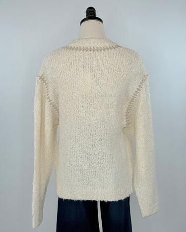 Z Supply Romnie Contrast Stitch Sweater in Crystal-131 - Sweaters F/W (June - Nov)-Little Bird Boutique