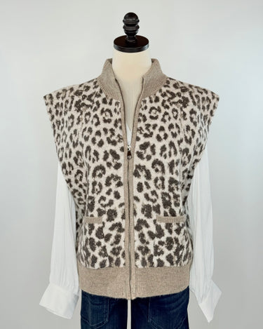 Sinclair Leopard Sweater Vest-131 - Sweaters F/W (June - Nov)-Little Bird Boutique