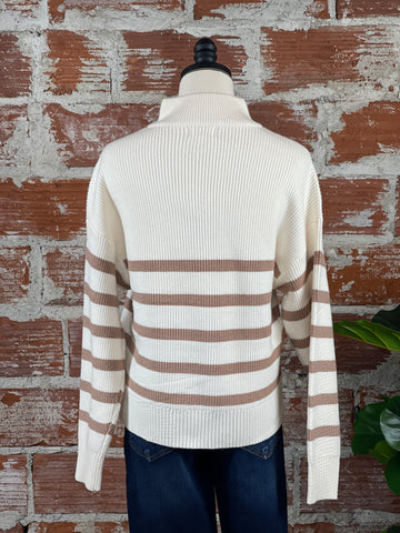 Thread & Supply Pullover Sweater in Cream and Tan