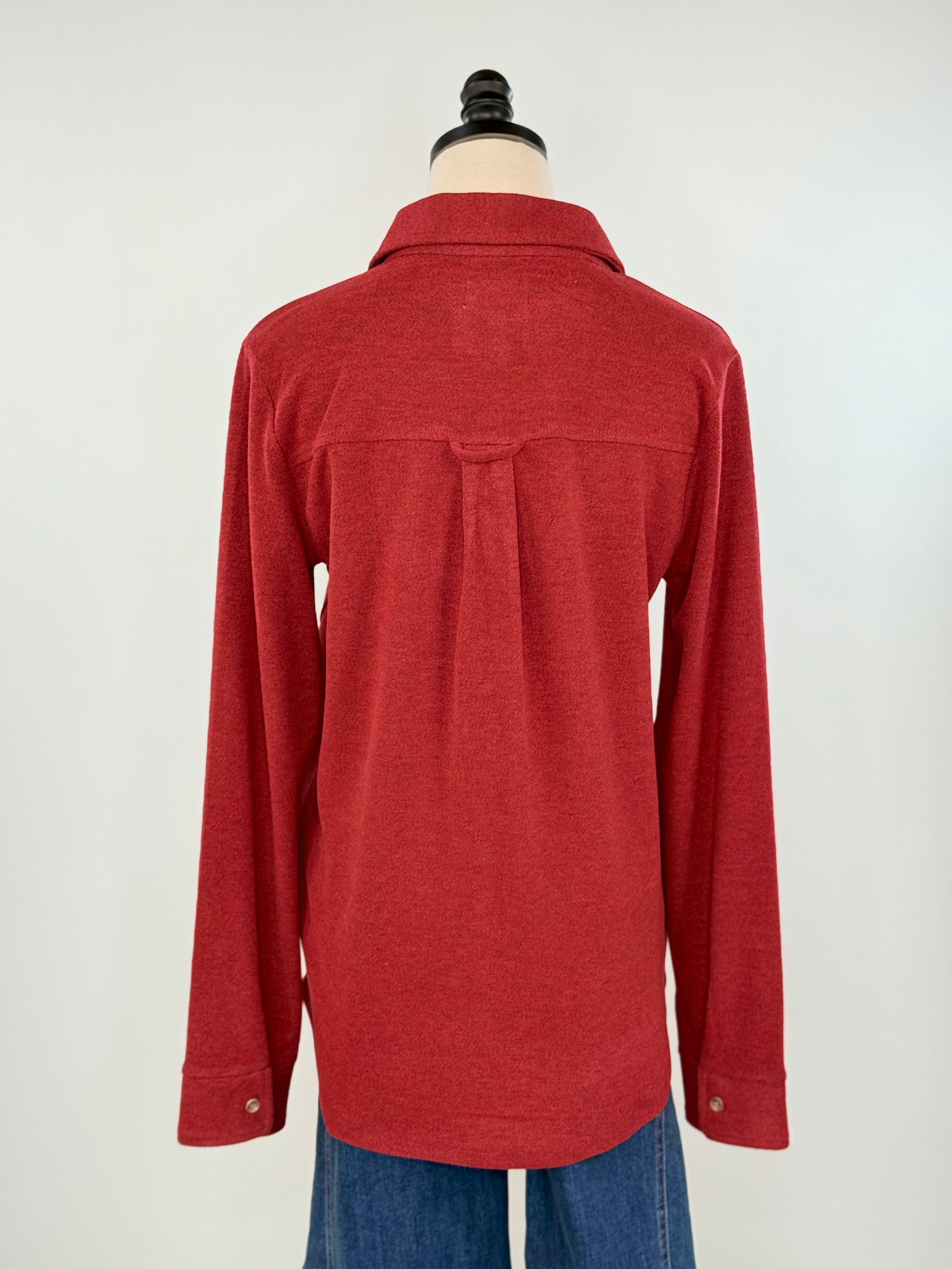 Thread & Supply Cassian Shirt in Crimson Heather-111 - Woven Top F/W (June- Nov)-Little Bird Boutique