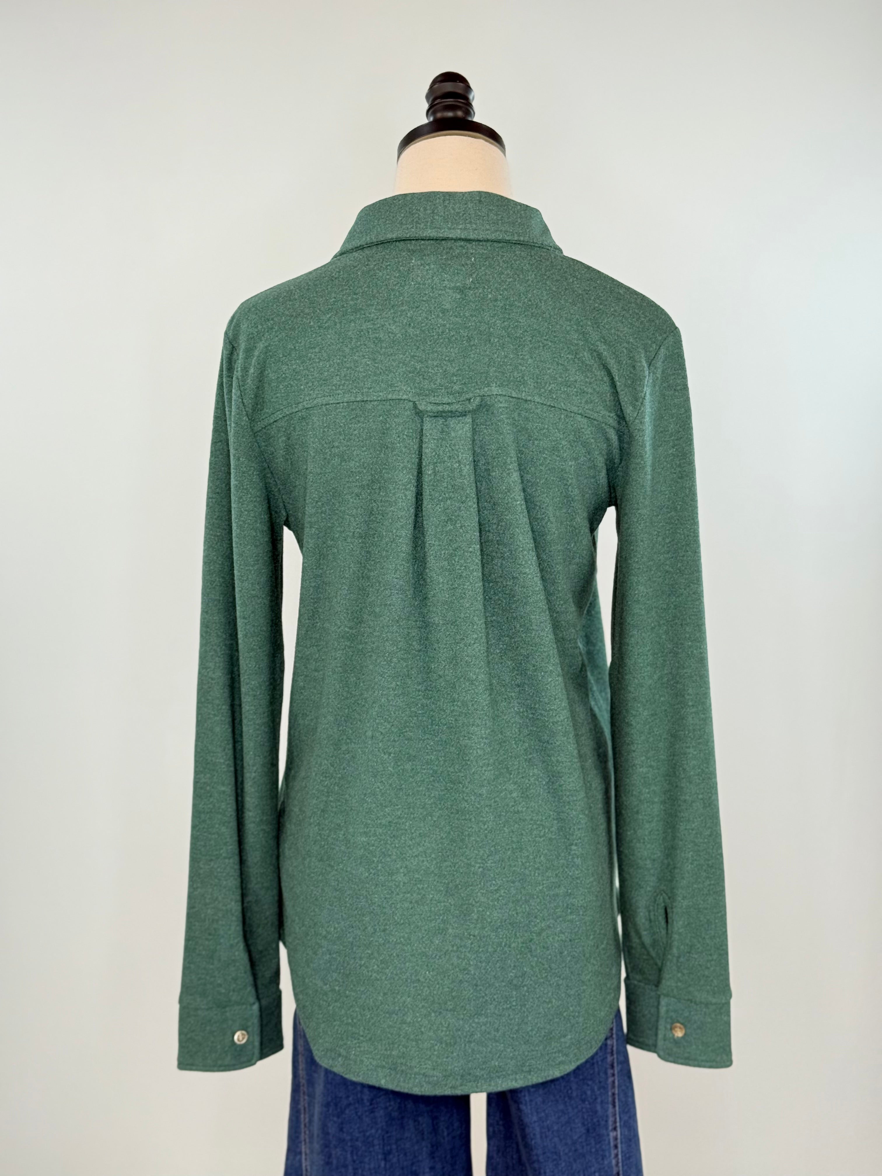 Thread & Supply Cassian Shirt in Pine Heather-111 - Woven Top F/W (June- Nov)-Little Bird Boutique