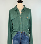 Thread & Supply Cassian Shirt in Pine Heather-111 - Woven Top F/W (June- Nov)-Little Bird Boutique