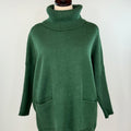 OAT NYC Cowl Neck Pocket Sweater in Retro Green-133 - Sweaters (Holiday)-Little Bird Boutique