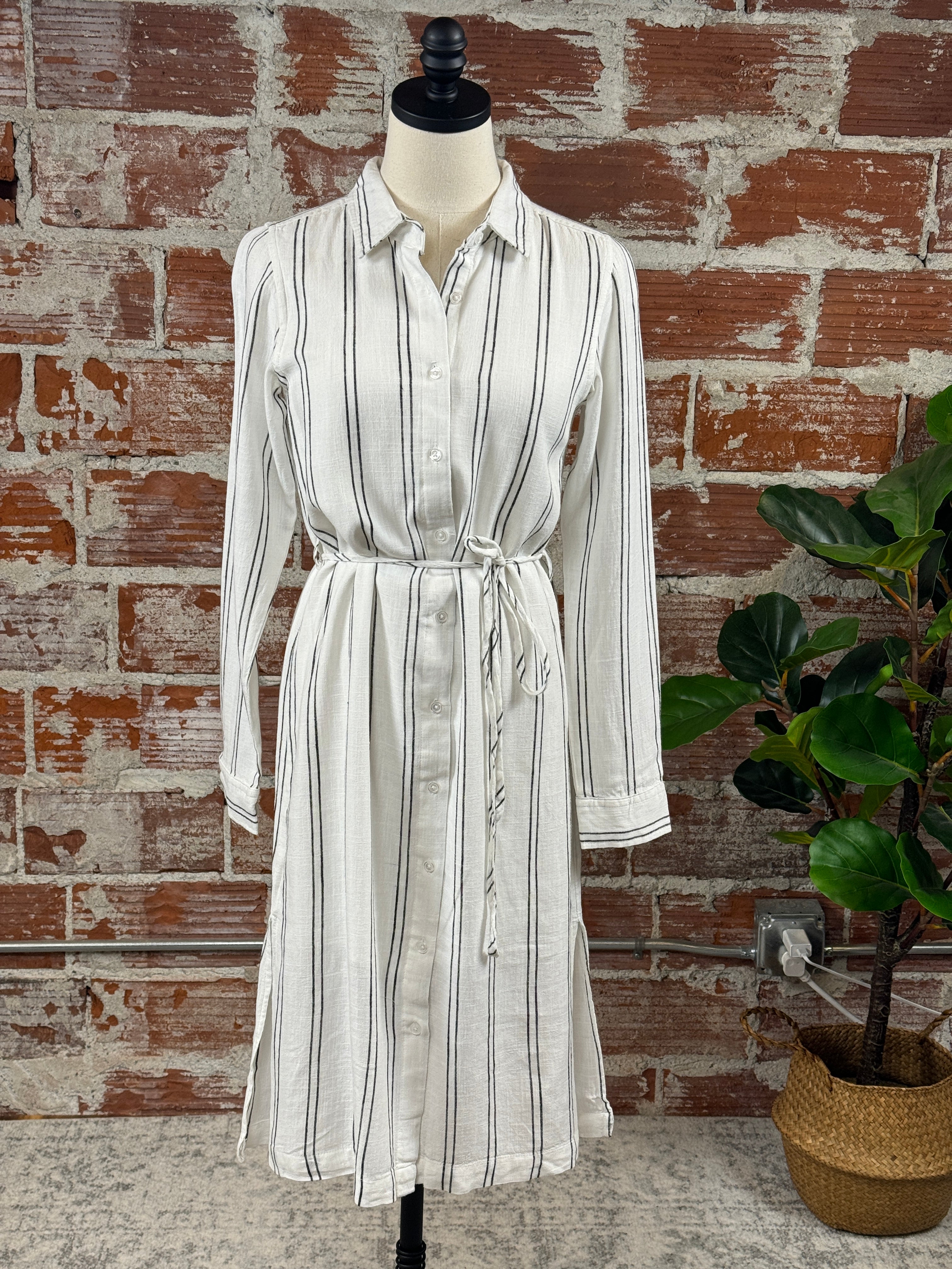 Thread & Supply Ainsley Dress in Black & White Stripe-152 Dresses - Long-Little Bird Boutique