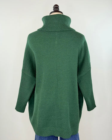 OAT NYC Cowl Neck Pocket Sweater in Retro Green-133 - Sweaters (Holiday)-Little Bird Boutique