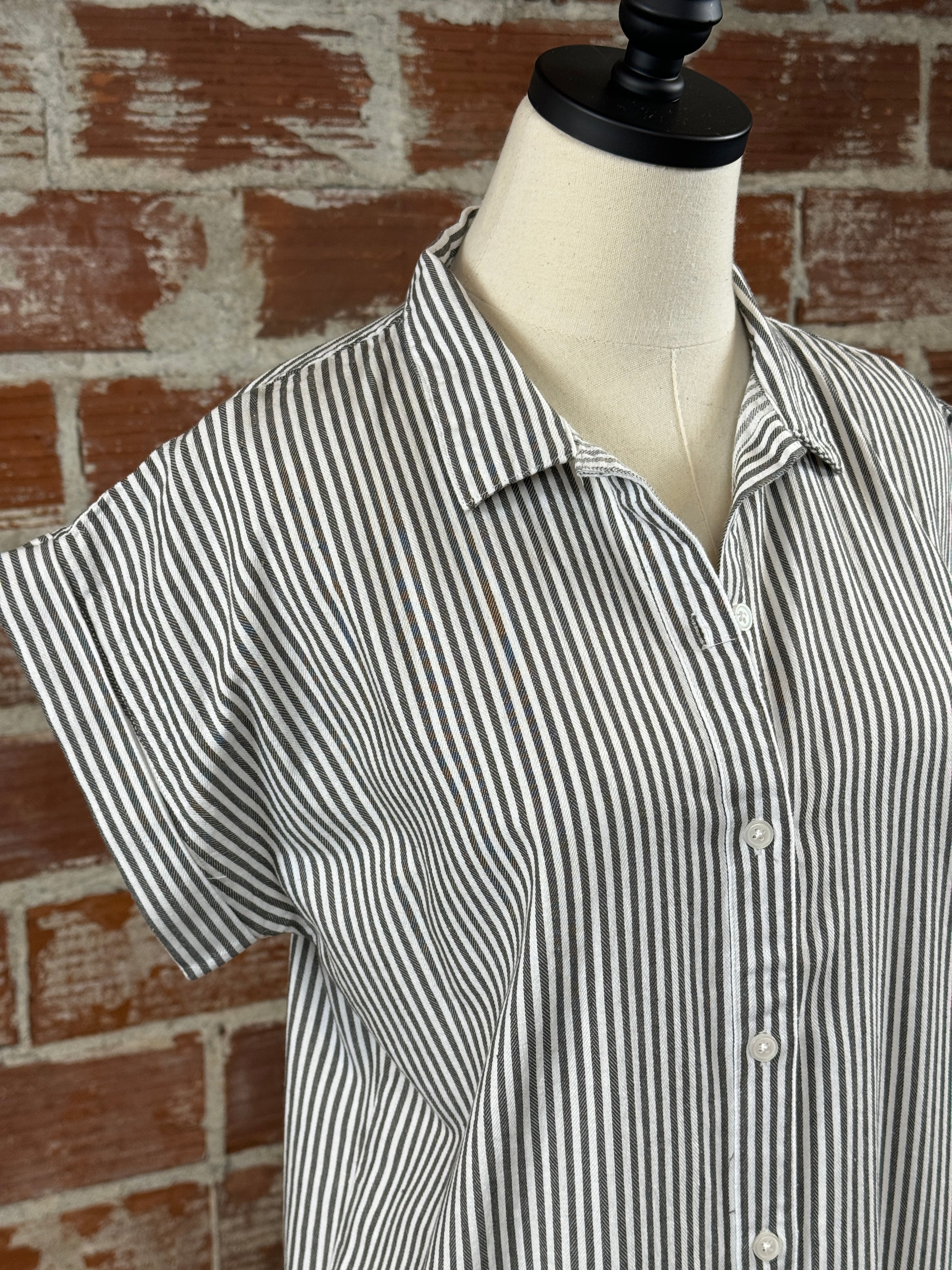 Thread & Supply Crescent Dress in White & Black Stripe-152 Dresses - Long-Little Bird Boutique