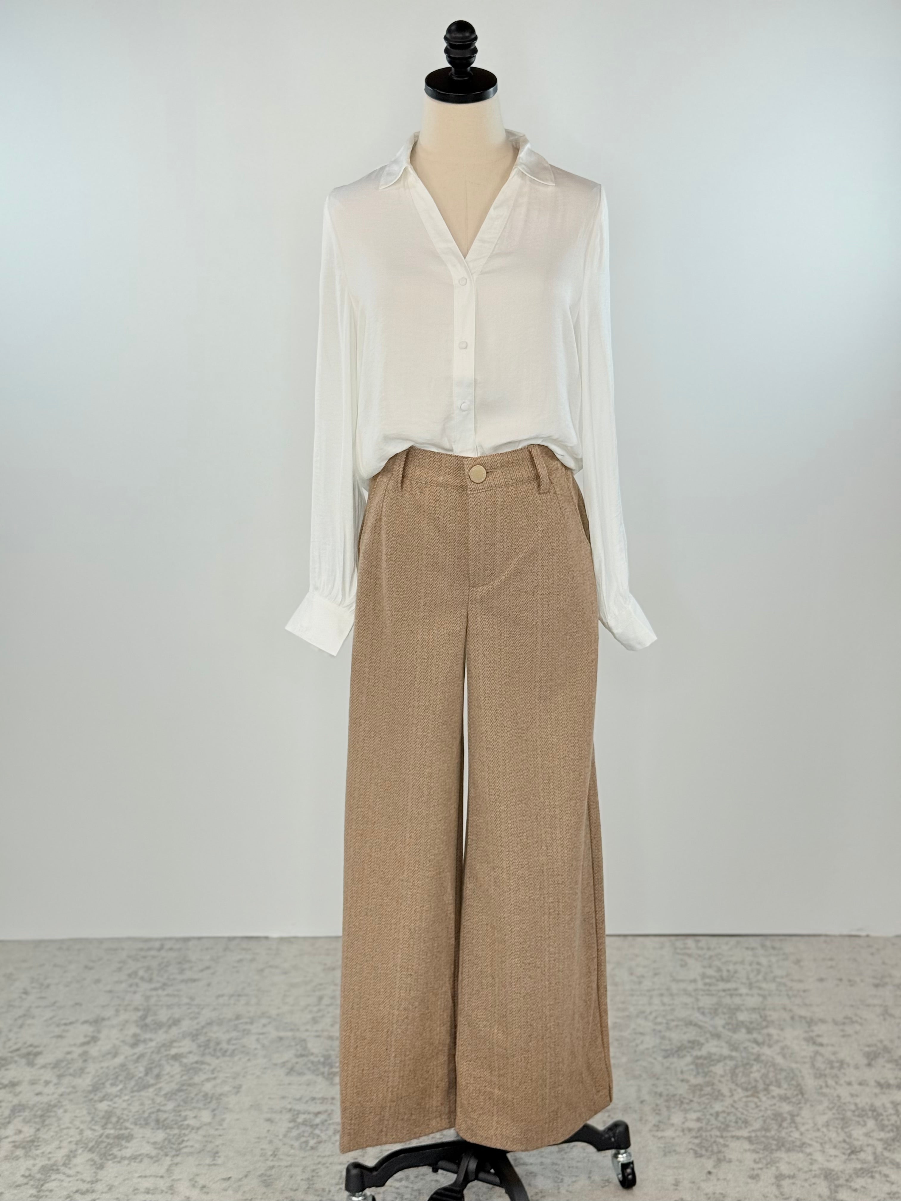 Wit and Wisdom Whitney Skyrise Trouser in Peanut Butter Mutli-220 Pants-Little Bird Boutique