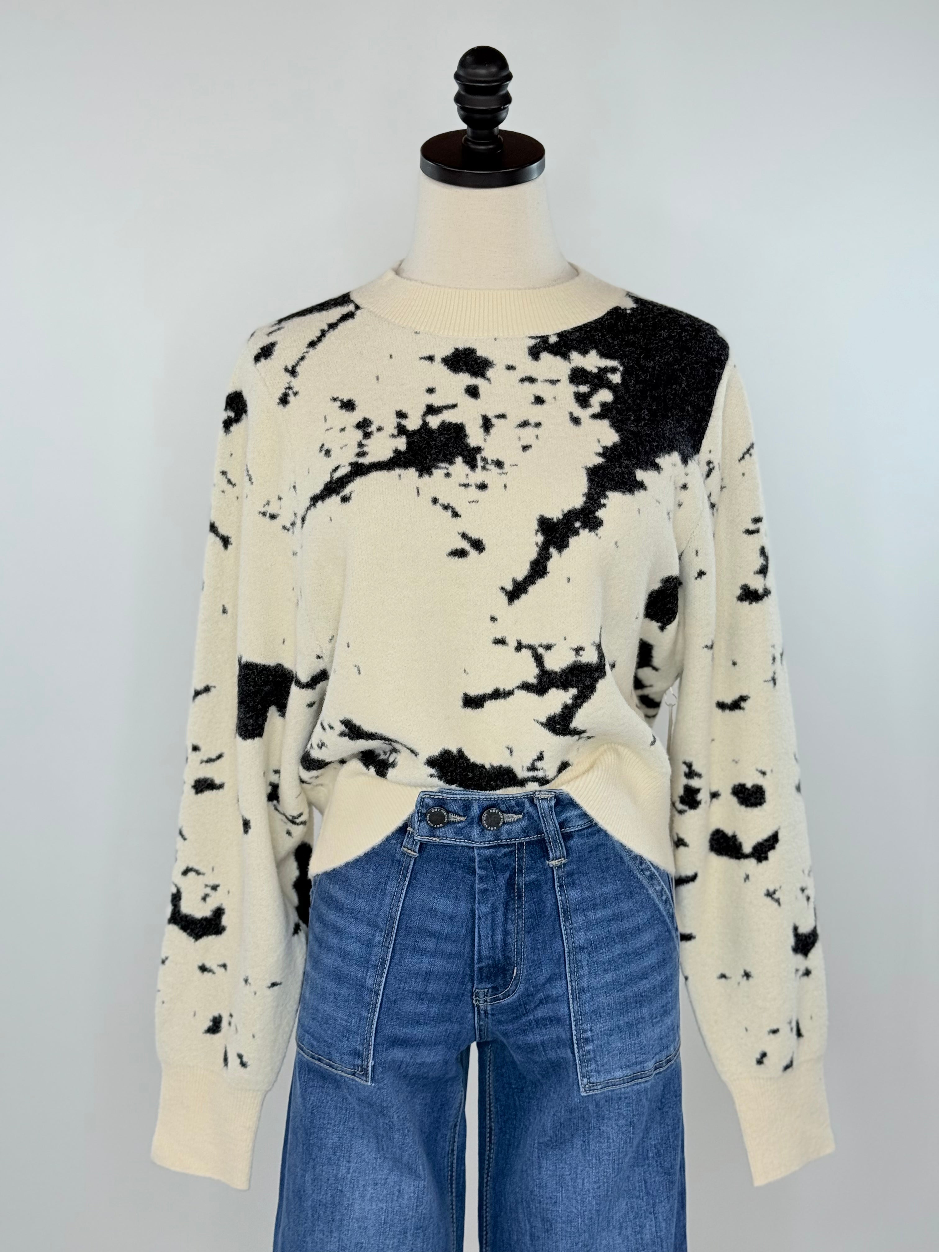 Kerisma Carrara Sweater in Ecru and Black-131 - Sweaters F/W (June - Nov)-Little Bird Boutique