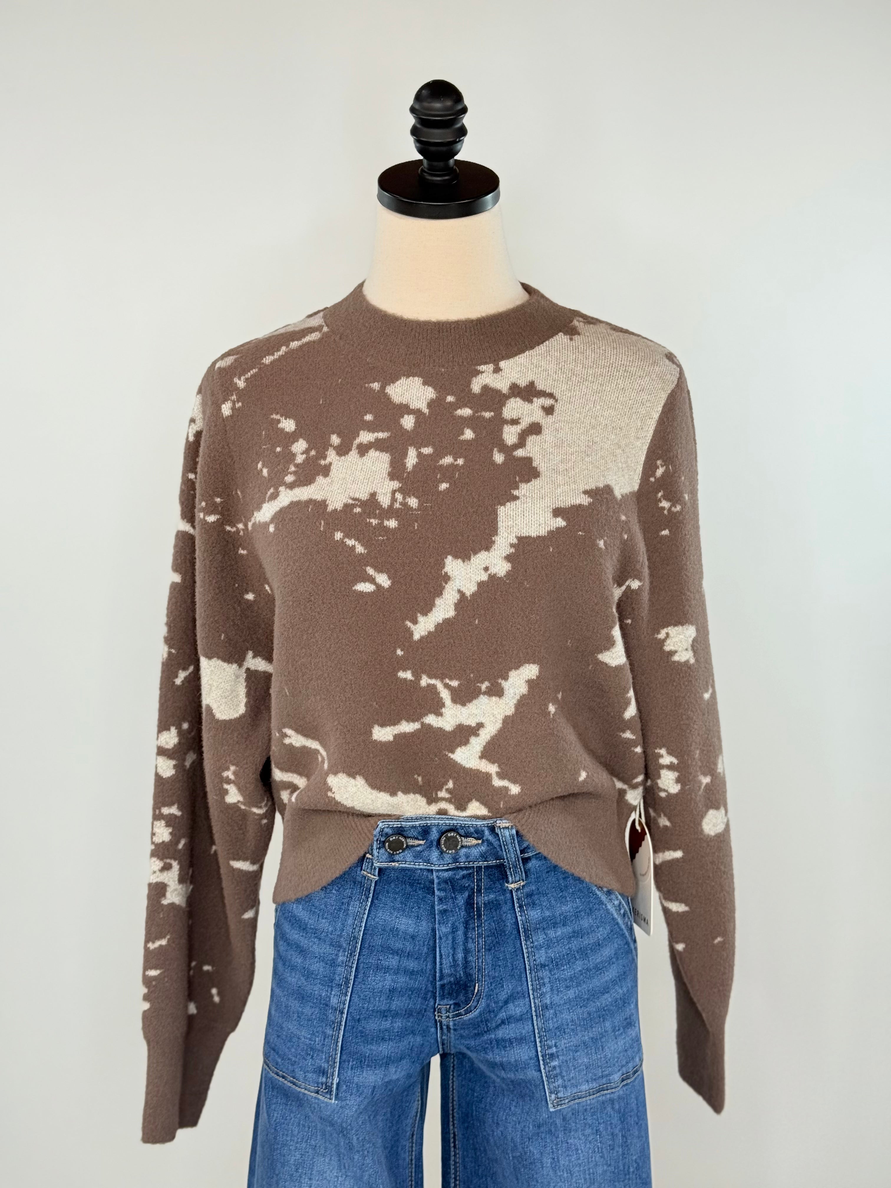 Kerisma Carrara Sweater in Brown and Ecru-131 - Sweaters F/W (June - Nov)-Little Bird Boutique