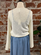 Open Tie Cardigan in Cream-132 - Sweaters S/S (Jan - June)-Little Bird Boutique
