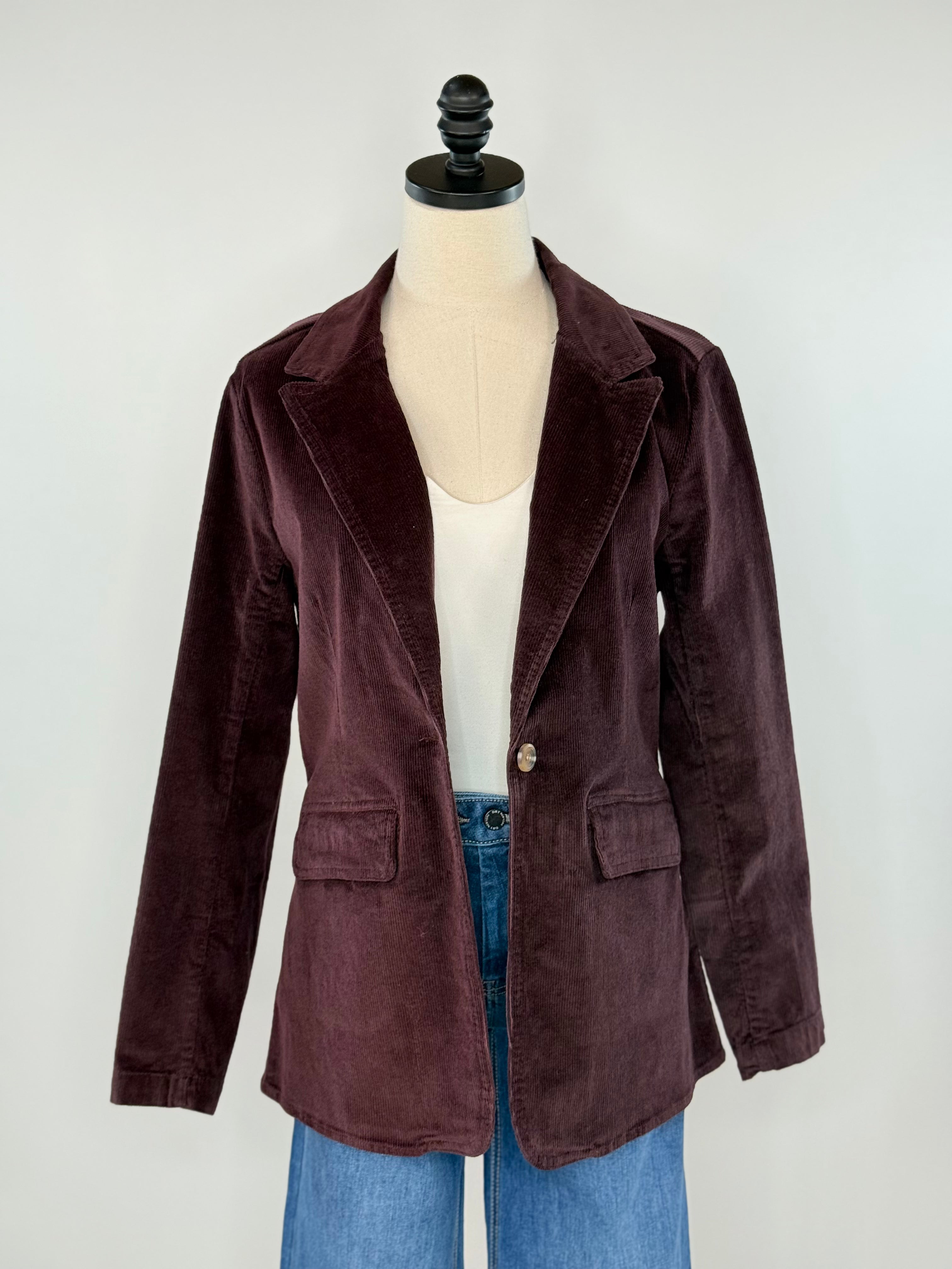 Jak and Rae Patty Blazer in Deep Plum-143 Blazers-Little Bird Boutique