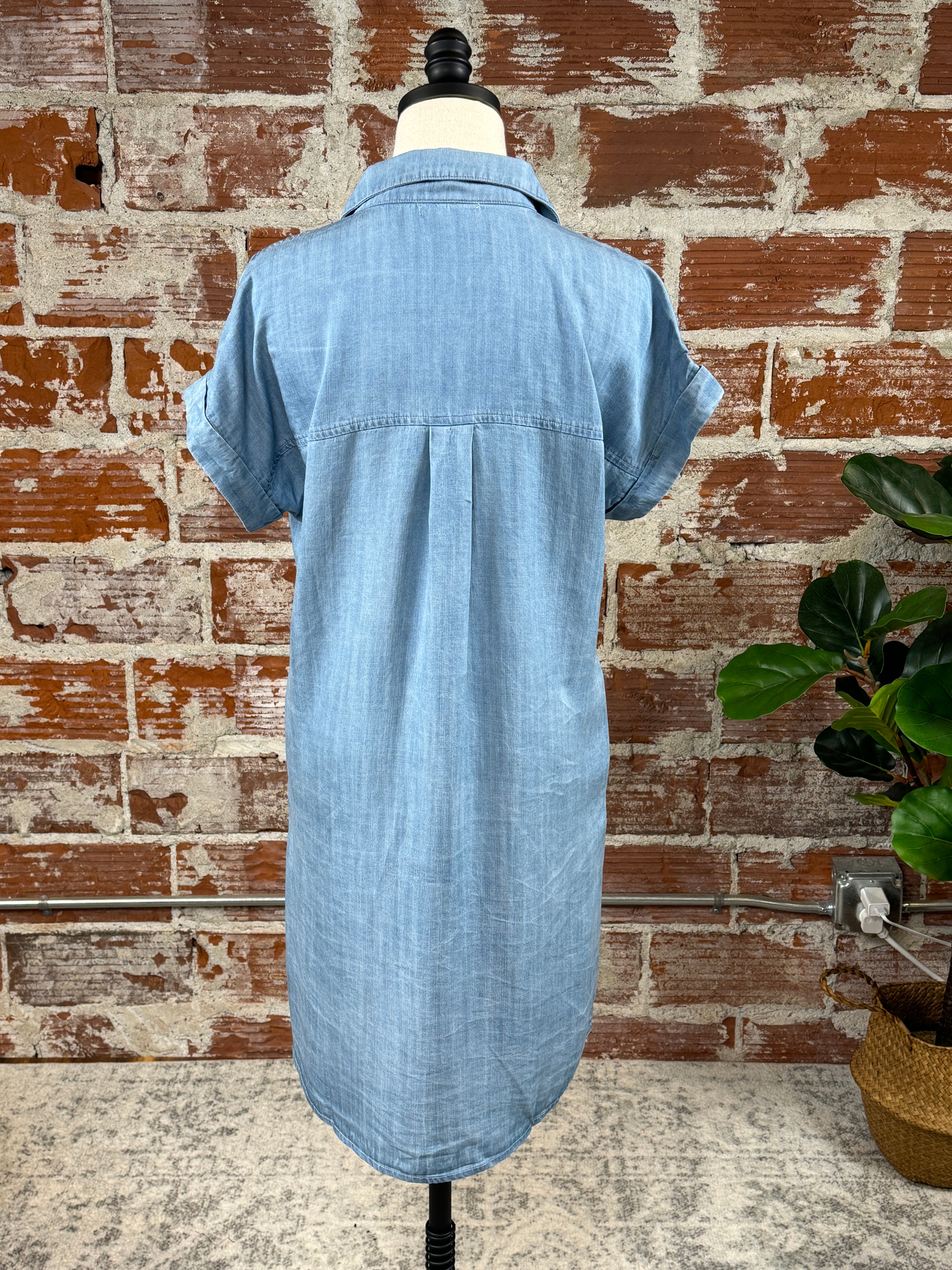 Jana Denim Dress in Light Wash-151 Dresses - Short-Little Bird Boutique