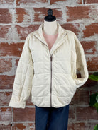 By Together Quilted Mineral Washed Knit Jacket in Cream-141 Outerwear Coats & Jackets-Little Bird Boutique