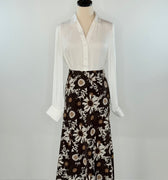 Ellie Skirt in Chocolate Floral-231 Skirts-Little Bird Boutique
