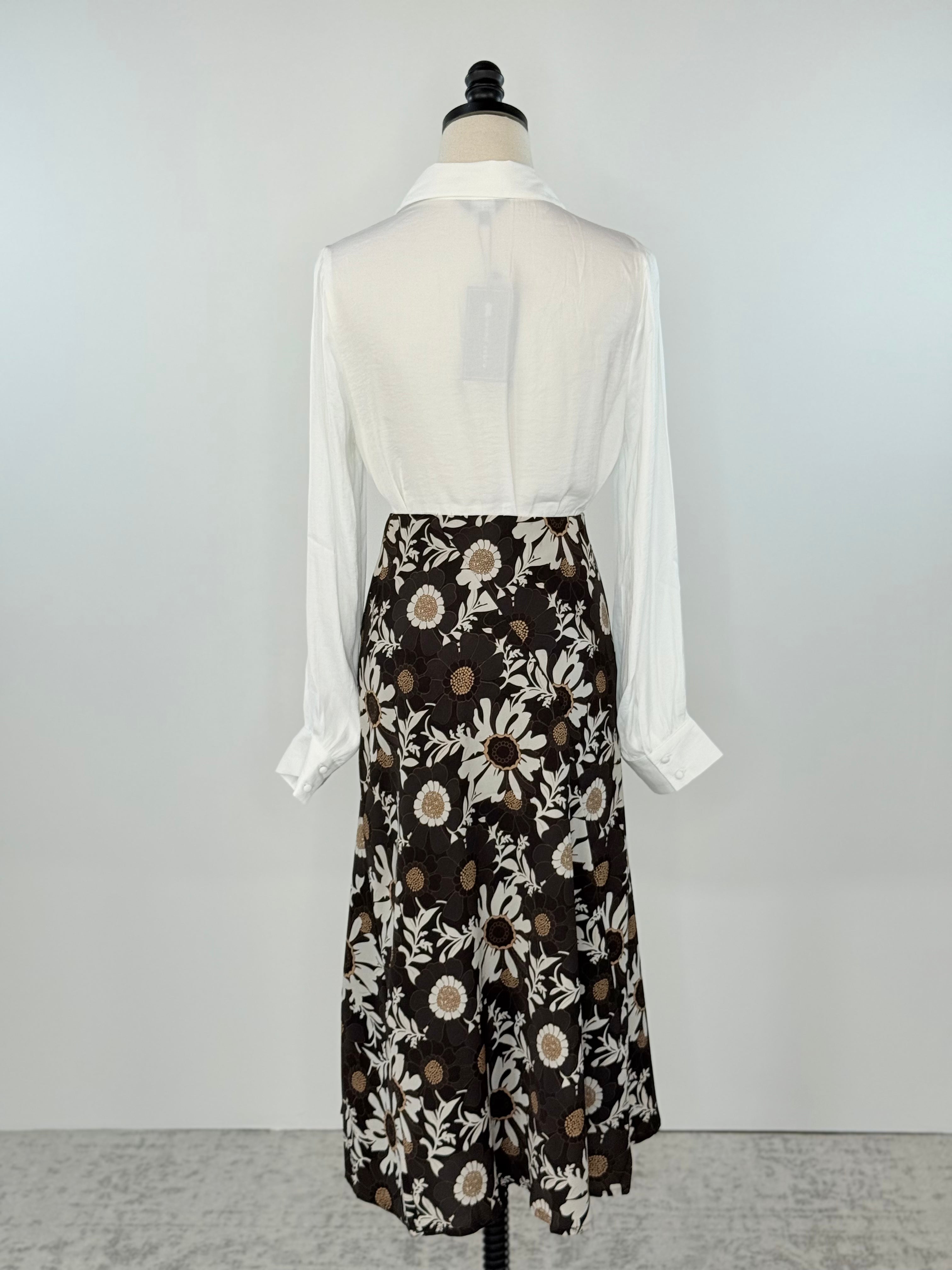 Ellie Skirt in Chocolate Floral-231 Skirts-Little Bird Boutique