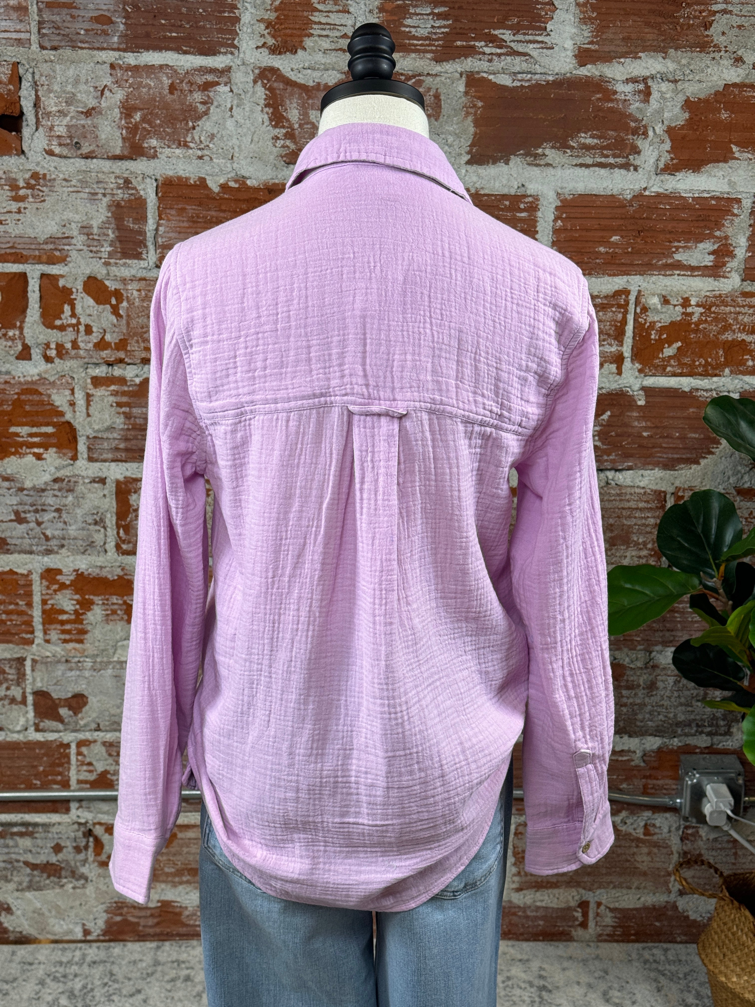 Alessia Top in Lilac-112 Woven Tops - Long Sleeve-Little Bird Boutique
