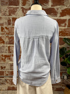 Alessia Top in Sail Blue-112 Woven Tops - Long Sleeve-Little Bird Boutique