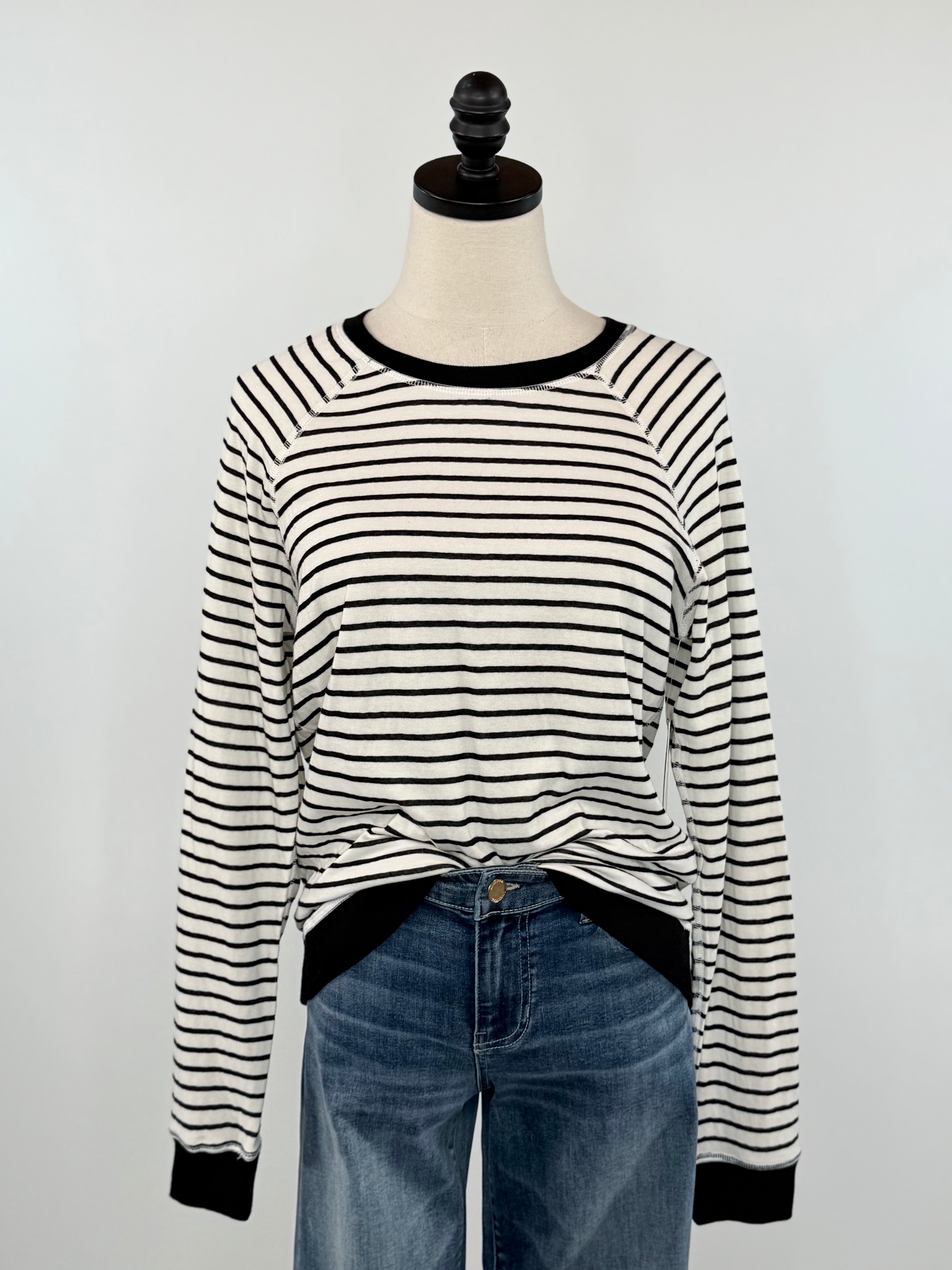 Flag and Anthem Frannie Reversible Top in Black and White-121 - Jersey Tops F/W (June - Nov)-Little Bird Boutique