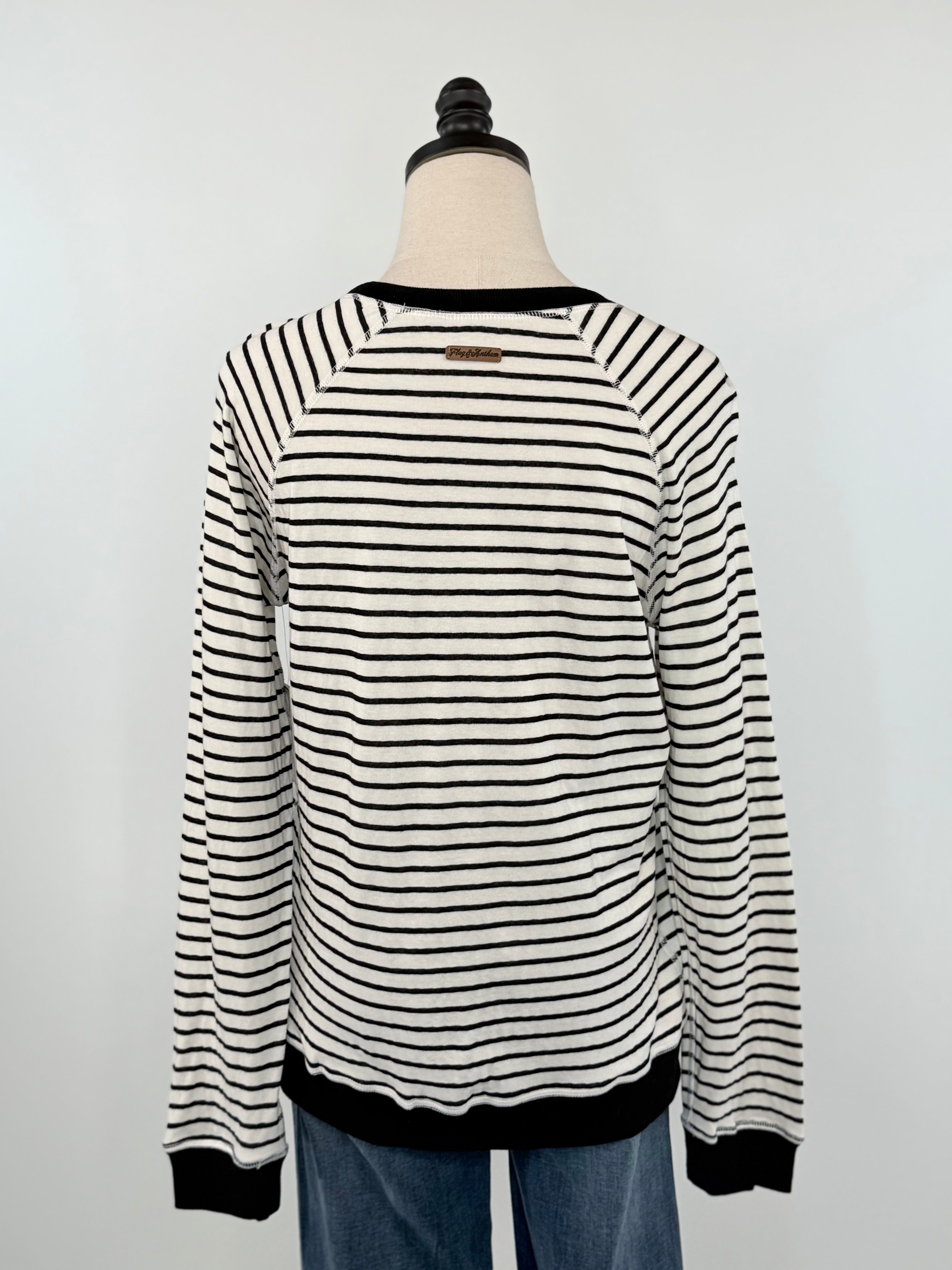 Flag and Anthem Frannie Reversible Top in Black and White-121 - Jersey Tops F/W (June - Nov)-Little Bird Boutique