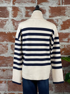 Jak and Rae Caden Sweater in Navy/Ivory Stripe-132 - Sweaters S/S (Jan - June)-Little Bird Boutique