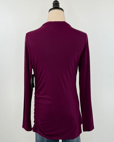 Liverpool Mock Neck Top in Wine Berry-121 - Jersey Tops F/W (June - Nov)-Little Bird Boutique