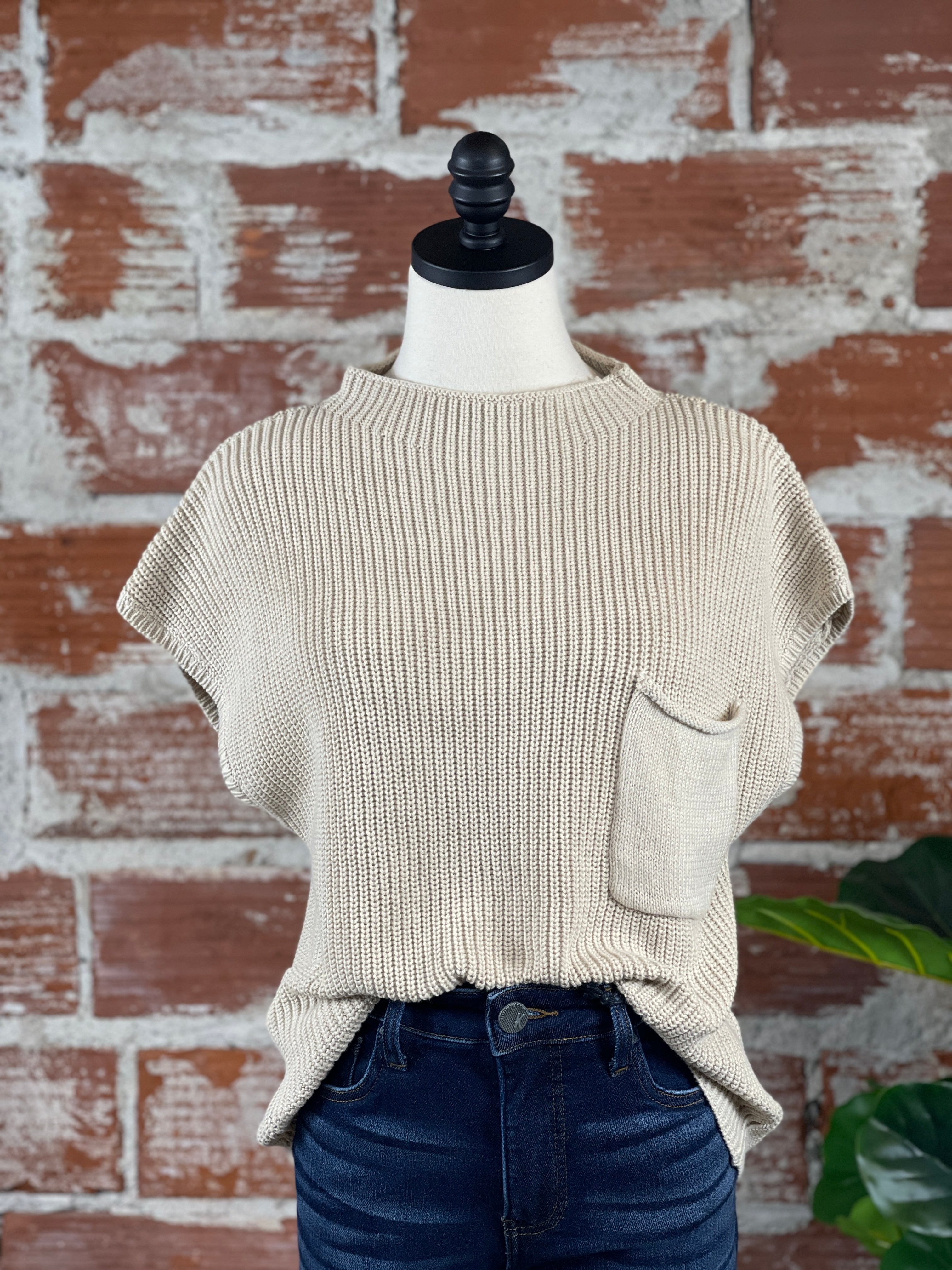 By Together All Day Long Top in Natural-132 - Sweaters S/S (Jan - June)-Little Bird Boutique